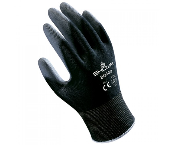 Showa B0500 Black Palm Fit polyurethane Glove - www.esemessafety.com